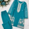 Latest Zarin Vadana Chinon Embroidery Work Kurti Pant Koti Set 2026