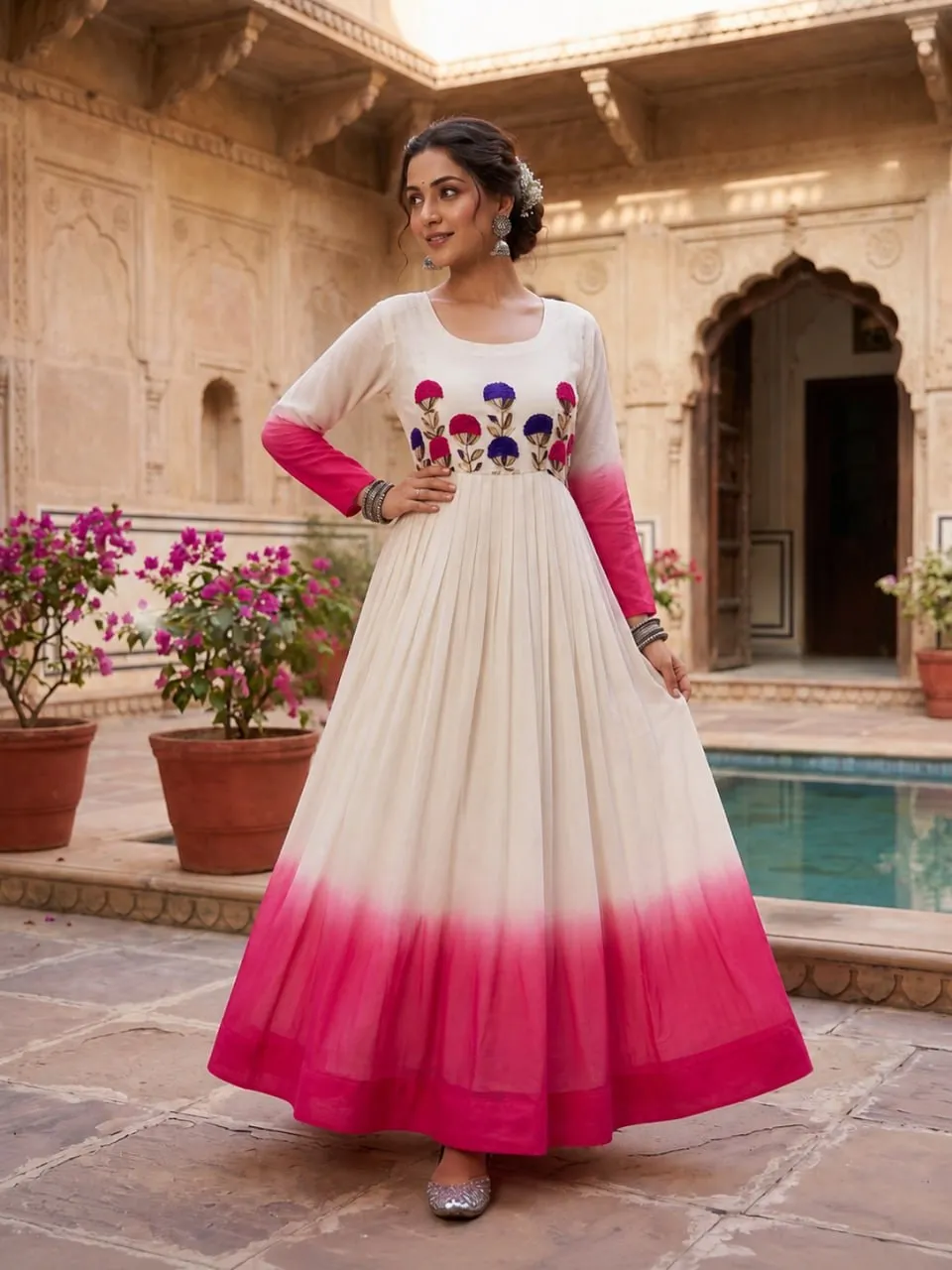 Stylish Moni 1263 Georgette Embroidery Thread Work Trending Gown 2026