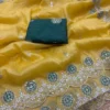 Latest Kusum 812 Nagma Gold Crush Embroidery Work Saree Manufacturer in India 2026