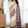Launching WMS Satin Ajarakh Printed Mirror Work Durgapuja Saree 2026