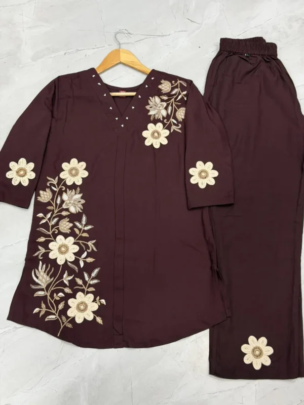 Launching Lila 161 Rayon Embroidery Thread Work Office & Party Wear Co Ords Set 2026