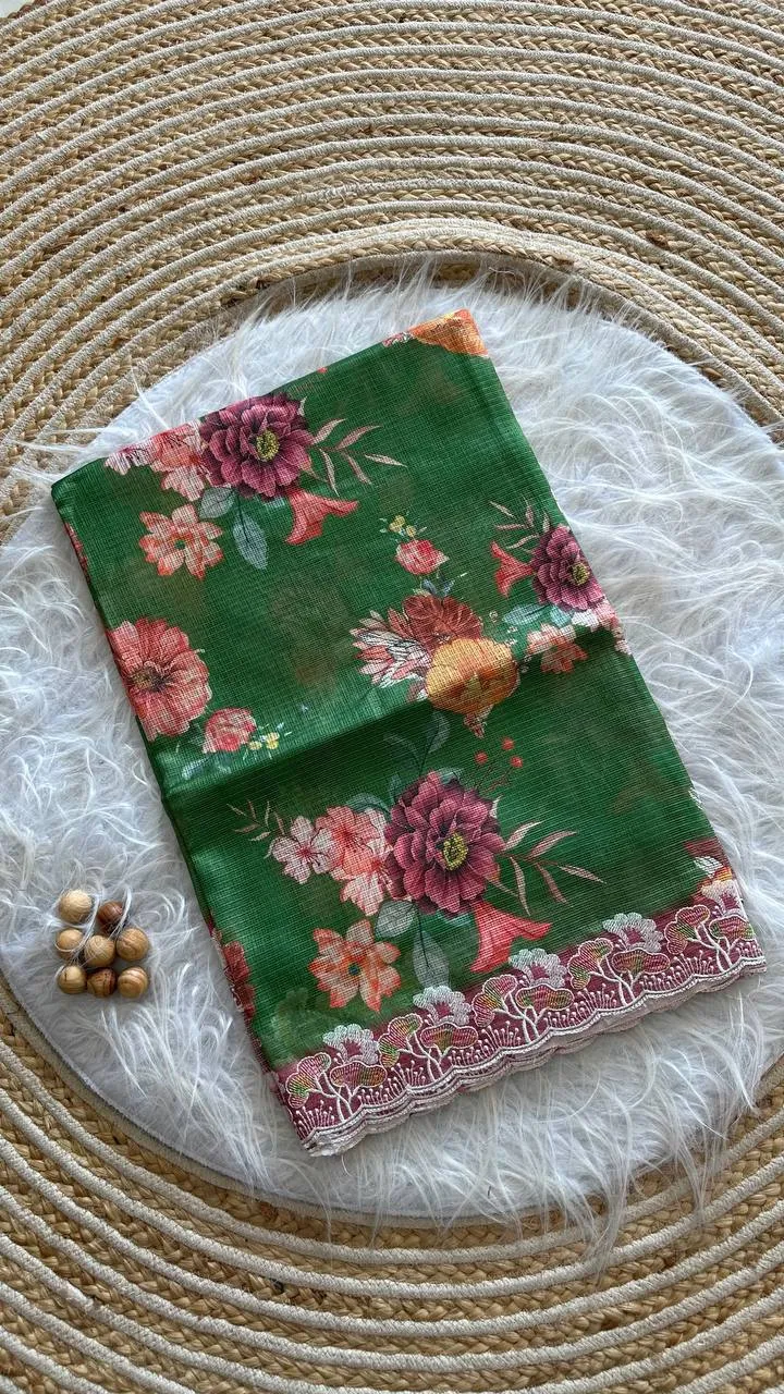 Launching MHV Aasha Printed Embroidery Thread Work Saree Wholesale Market in Surat 2026