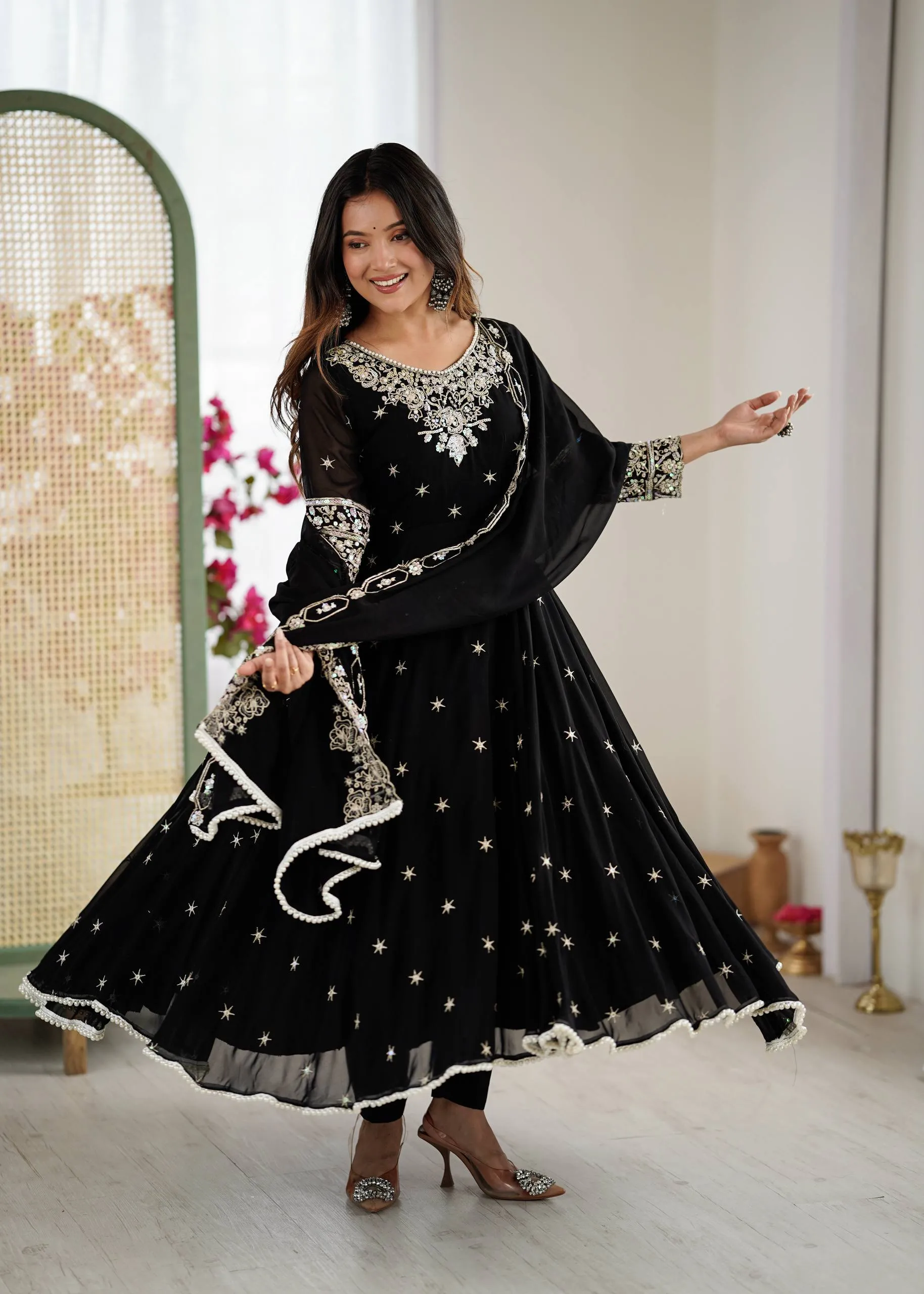 Beautiful Sabina 5012 Blooming Sequence Embroidery Anarkali Gown Bottom With Dupatta 2026