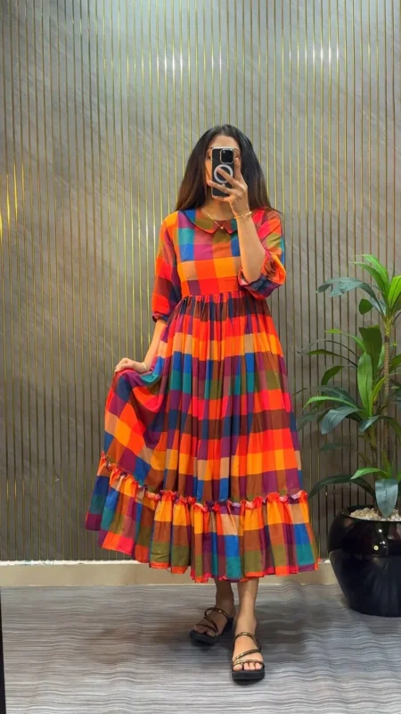 Launching ZT 222 Mul Chanderi Printed Daily Wear Frock For Woven Trending Collection 2026