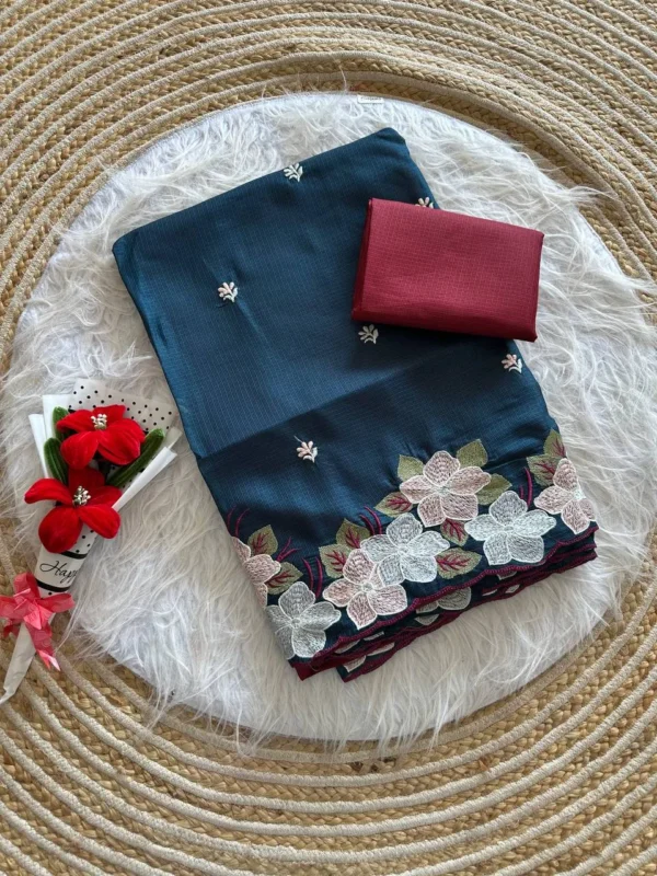 Buy MHV Sasha Doriya Embroidery Thread Work Saree Exporters in India 2026
