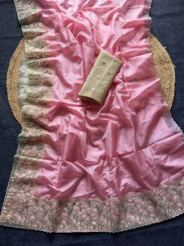 Buy MHV Simran Doriya Silk Embroidery Work Saree Wholesale Market in Surat 2026