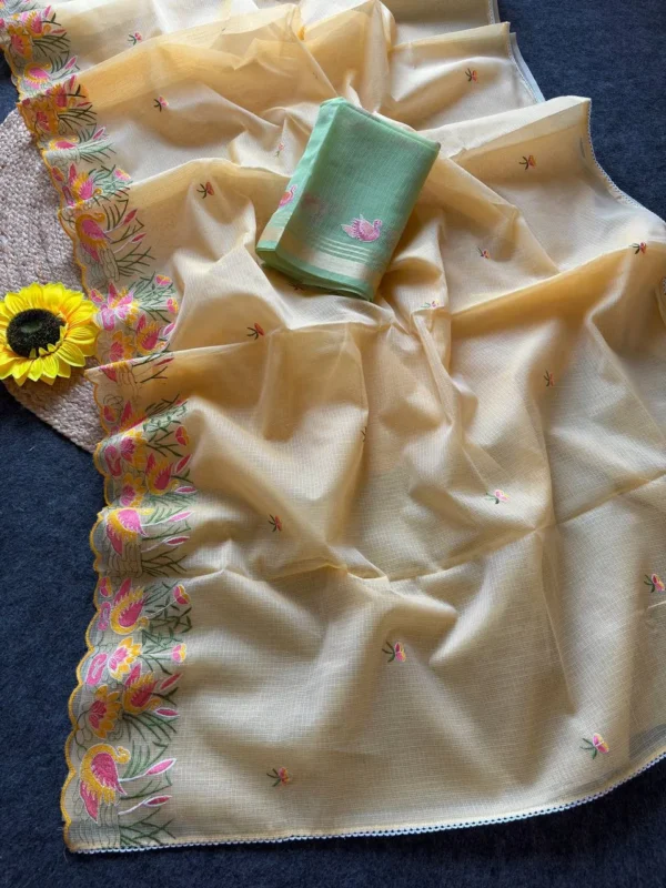 Launching MHV Bansi Doriya Embroidery Work Saree Supplier in Surat 2026