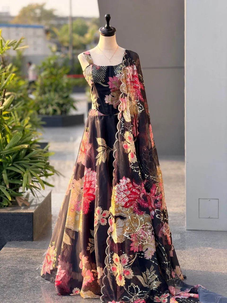 Latest SWT 1187 Organza Embroidery Sequence Work Party Wear Lehenha Top Dupatta 2026
