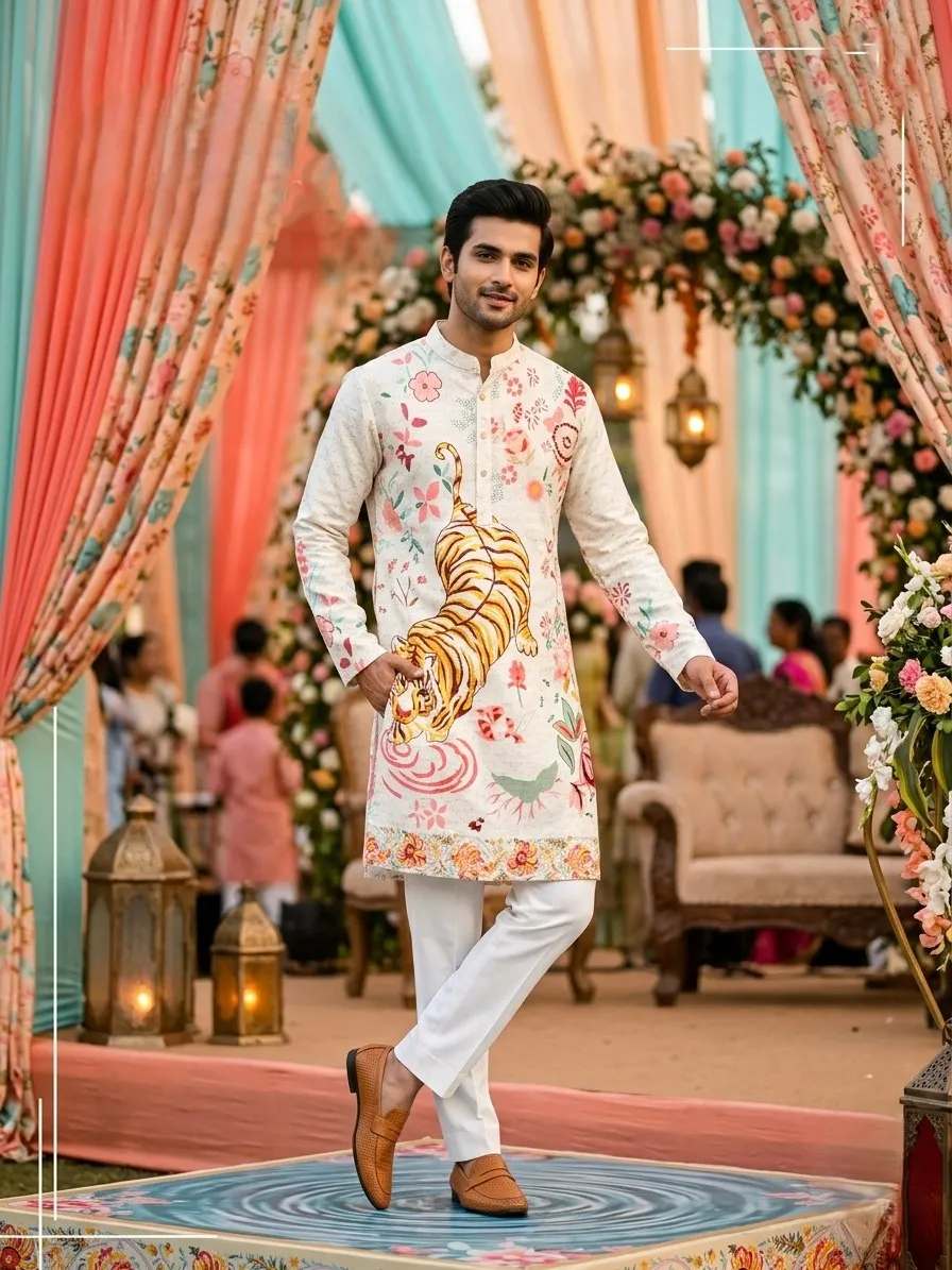Beautiful Kiara Cotton Crochet Sequence Work Printed Festival Kurta Pyjama Suplier Online Shopping 2026