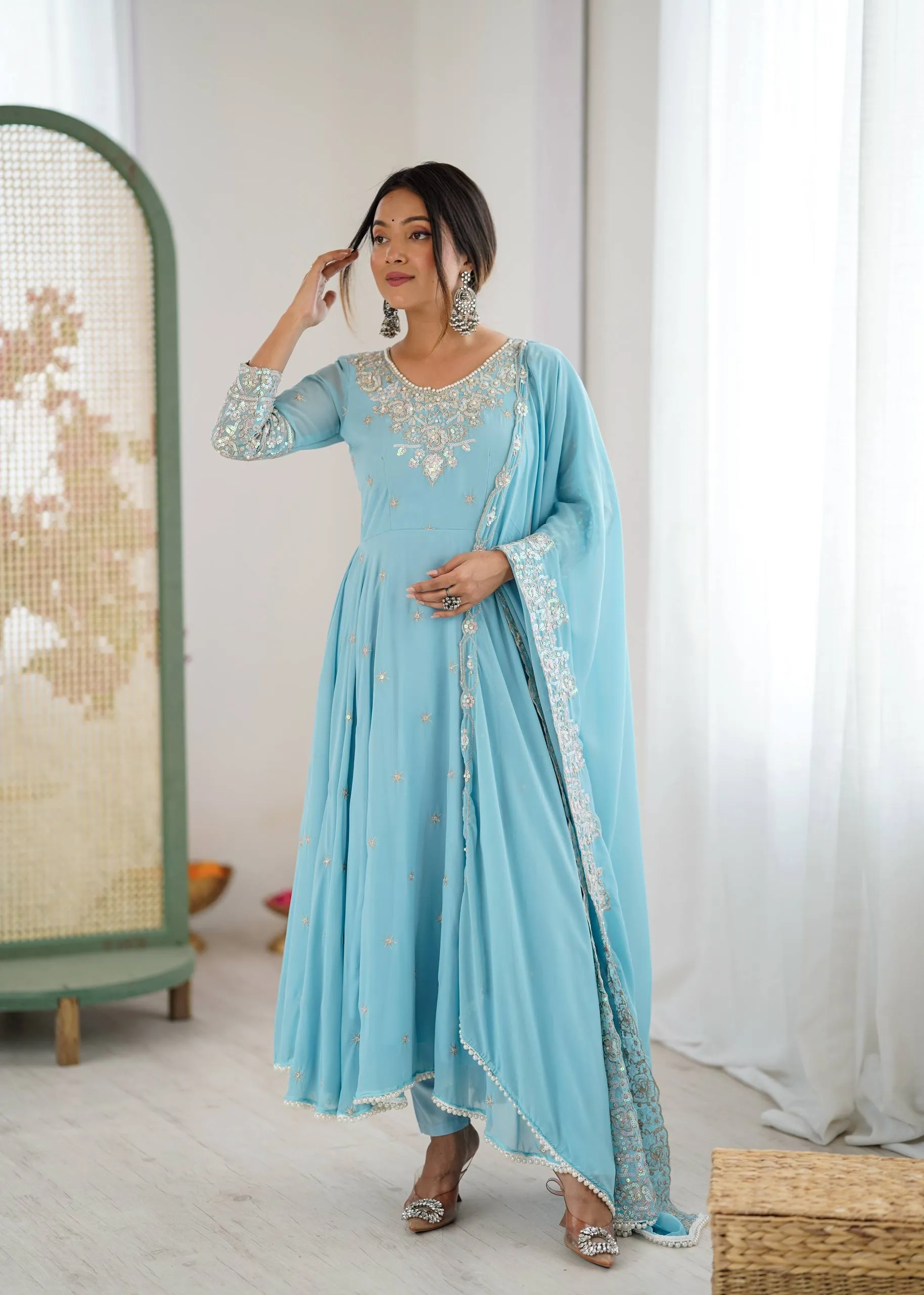 Beautiful Sabina 5012 Blooming Sequence Embroidery Anarkali Gown Bottom With Dupatta 2026
