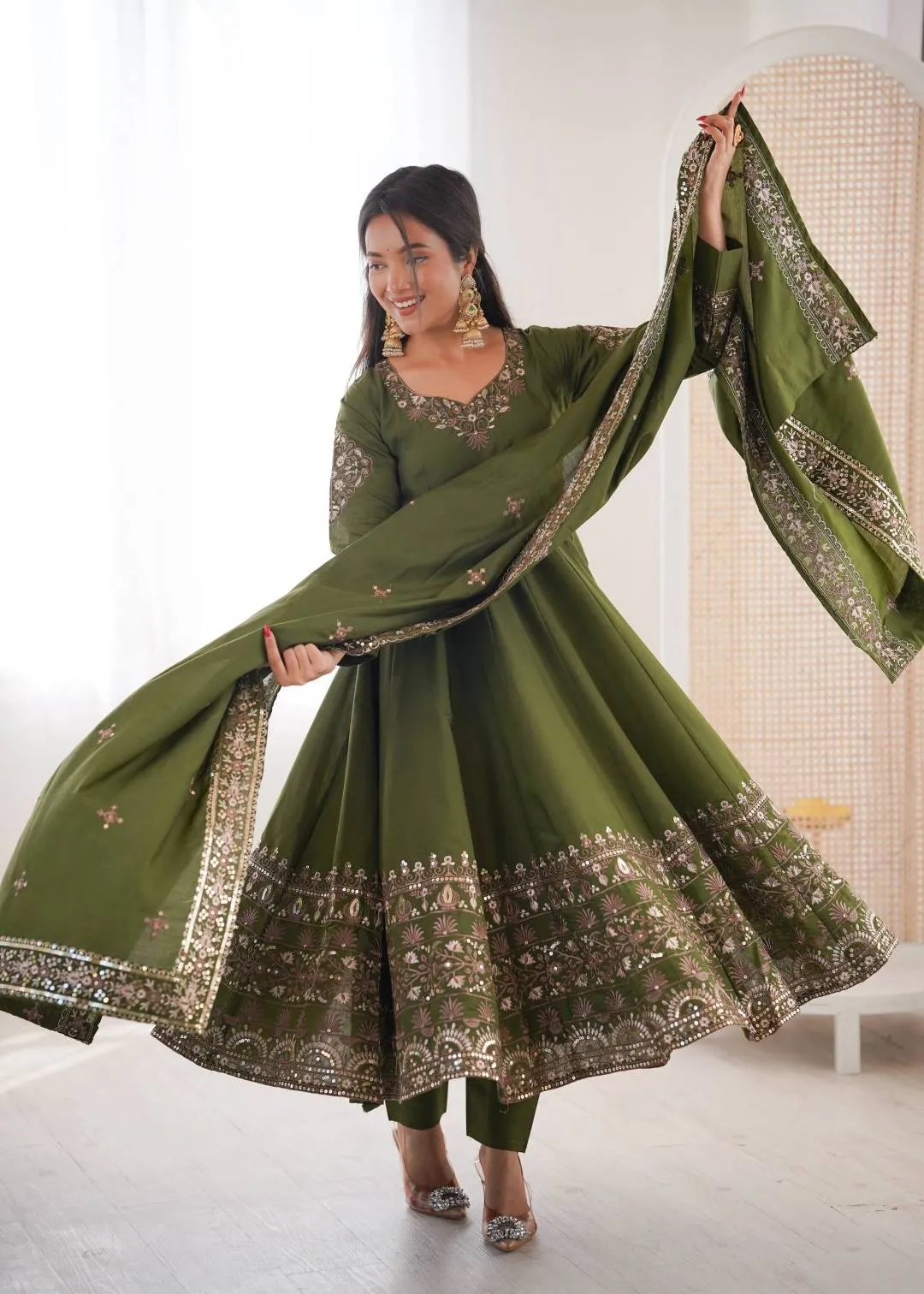 Latest Sabina 5016 Roman Silk Embroidery Work Wedding Anarkali Gown 2026