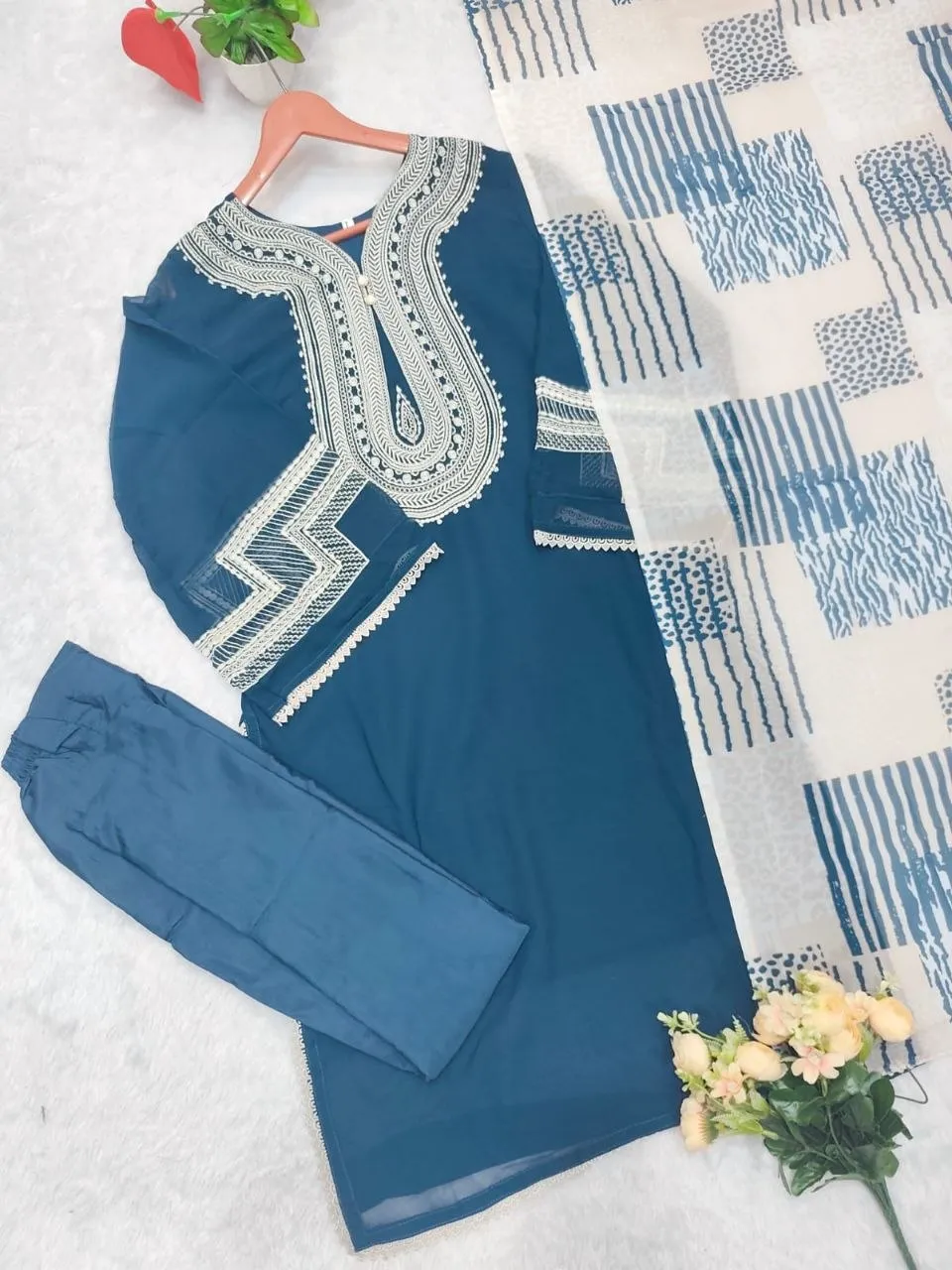 Beautiful Zarin 198 Georgette Embroidery Sequence Work Readymade Dress 2026