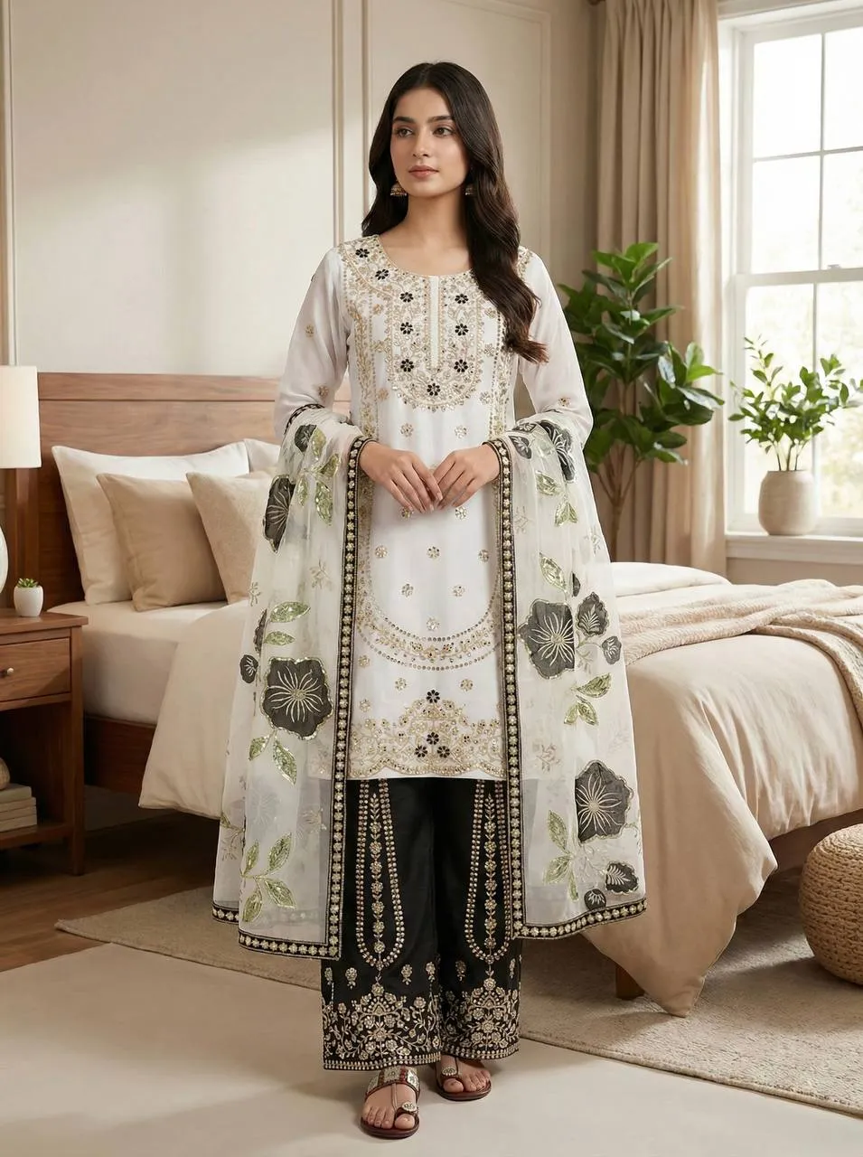 Stylish Sabina 884 Gmy Silk Embroidery Sequence Work Sharara Suit With Dupatta 2026