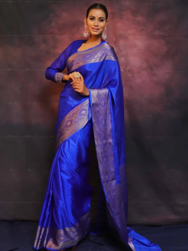 Latest Rani 300 Lichi Silk Cloth Jacquard Party Wear Saree 2026