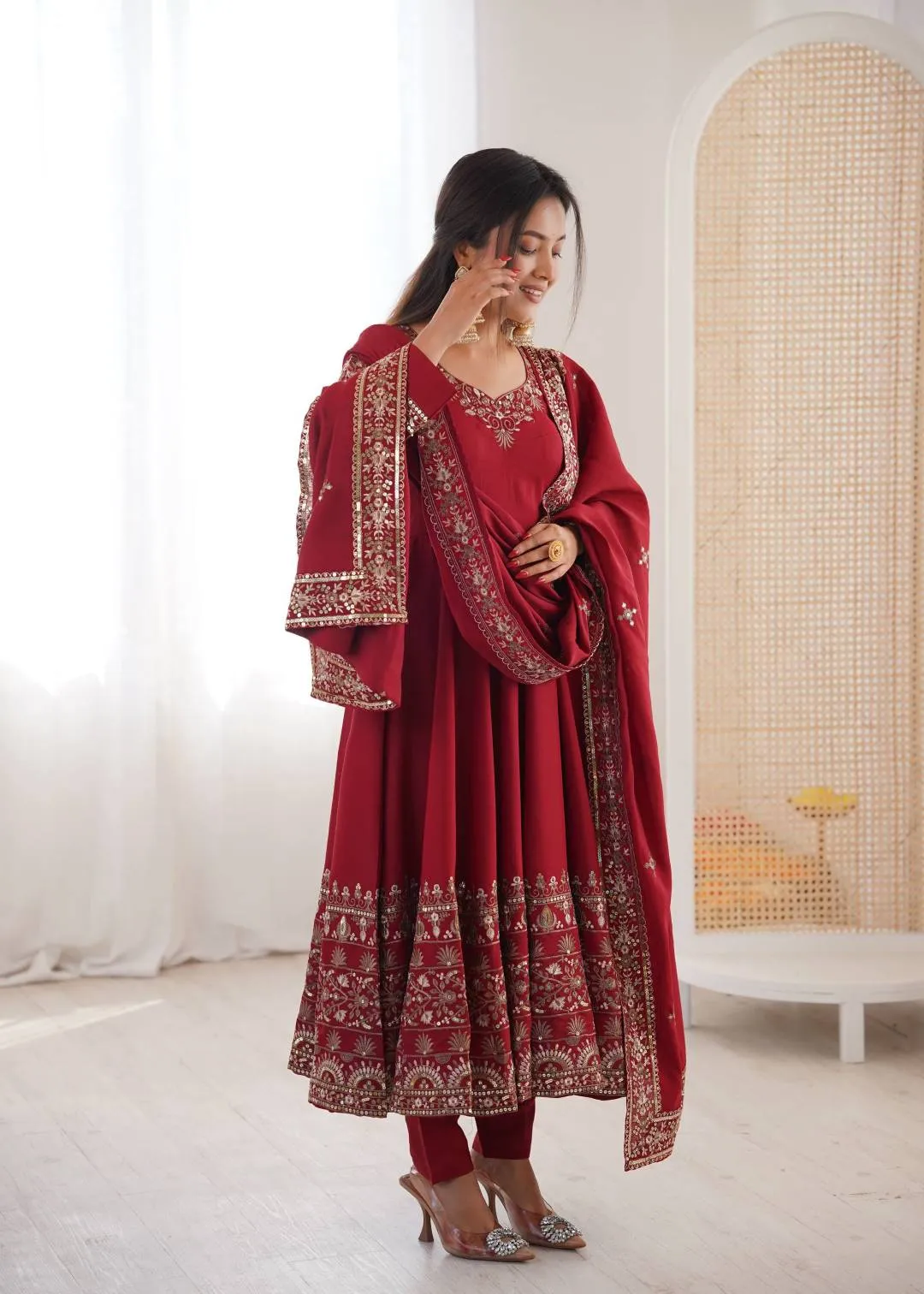 Latest Sabina 5016 Roman Silk Embroidery Work Wedding Anarkali Gown 2026