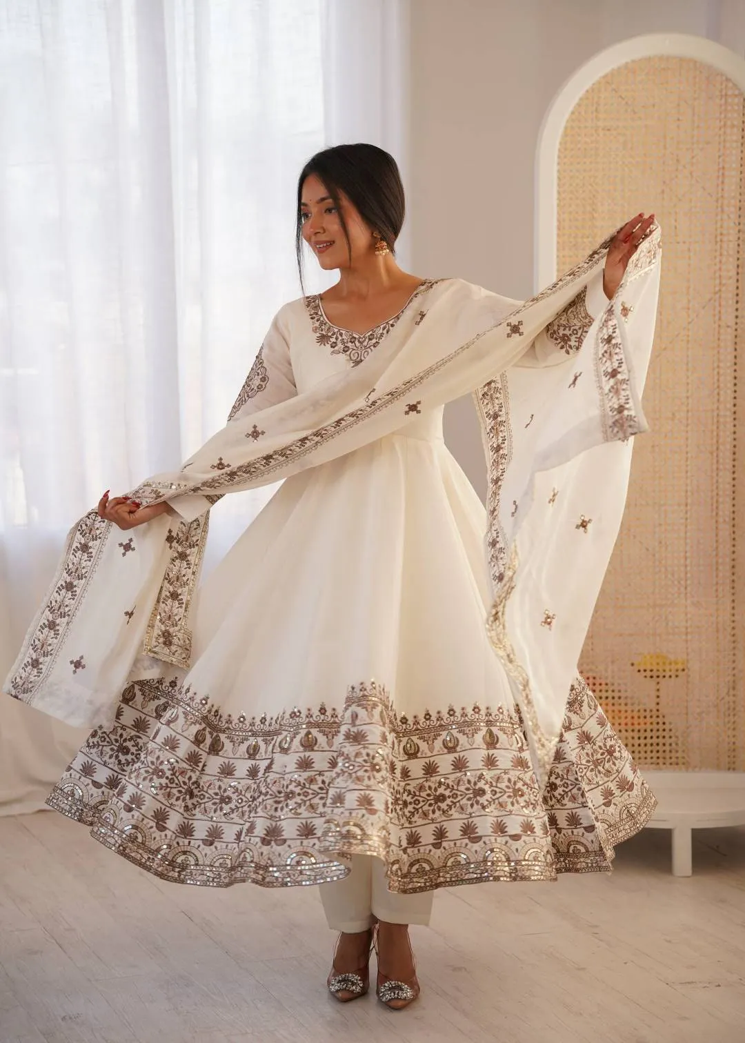 Latest Sabina 5016 Roman Silk Embroidery Work Wedding Anarkali Gown 2026