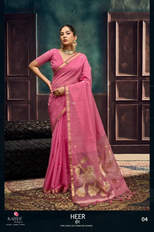 Stylish Rajtex Heer Munga Silk Handloom Saree Collection Wholesale 2026