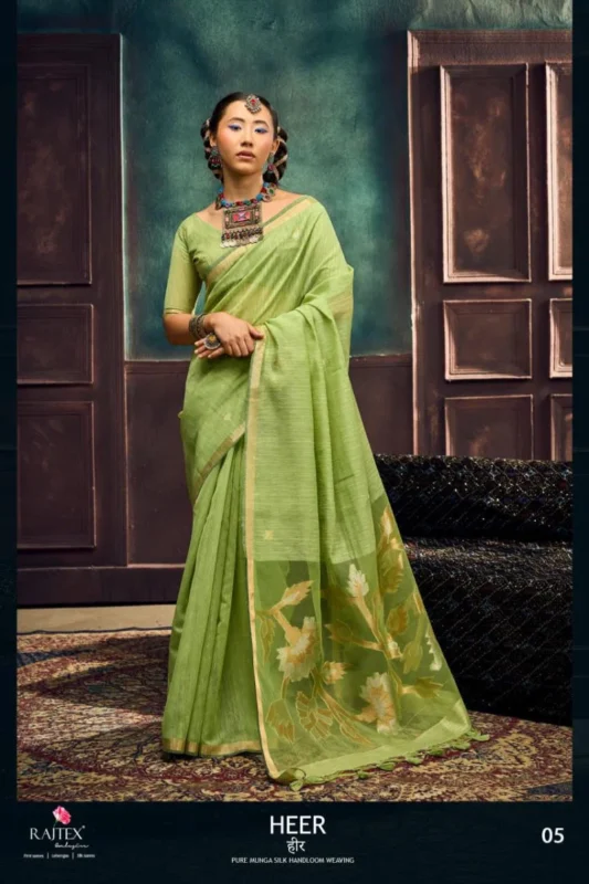 Stylish Rajtex Heer Munga Silk Handloom Saree Collection Wholesale 2026