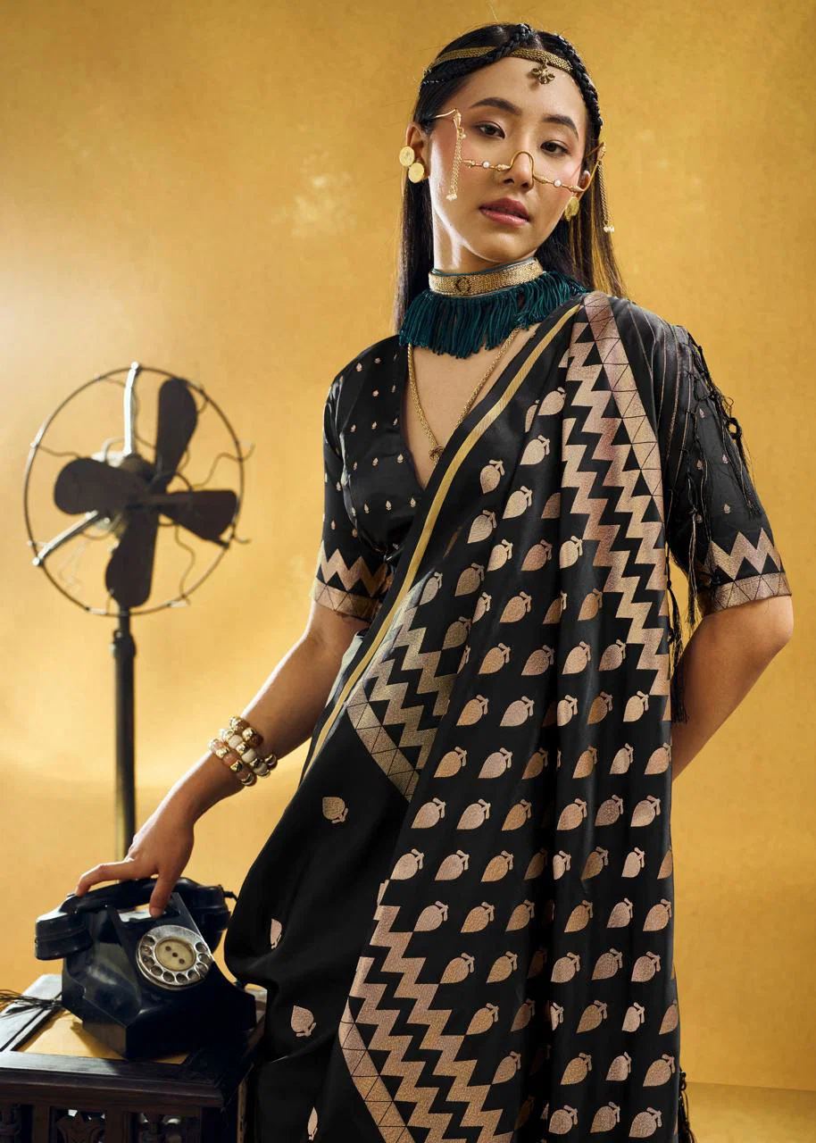Rajtex Kanthkala Pearl Satin Handloom Weaving Saree Collection Wholesale