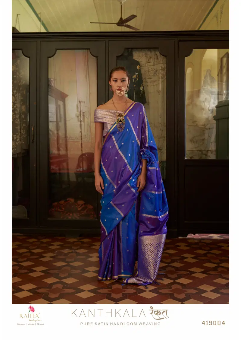 Buy Rajtex Kanthkala Rangkat Satin Handloom Weaving Saree Collection Wholesale 2026