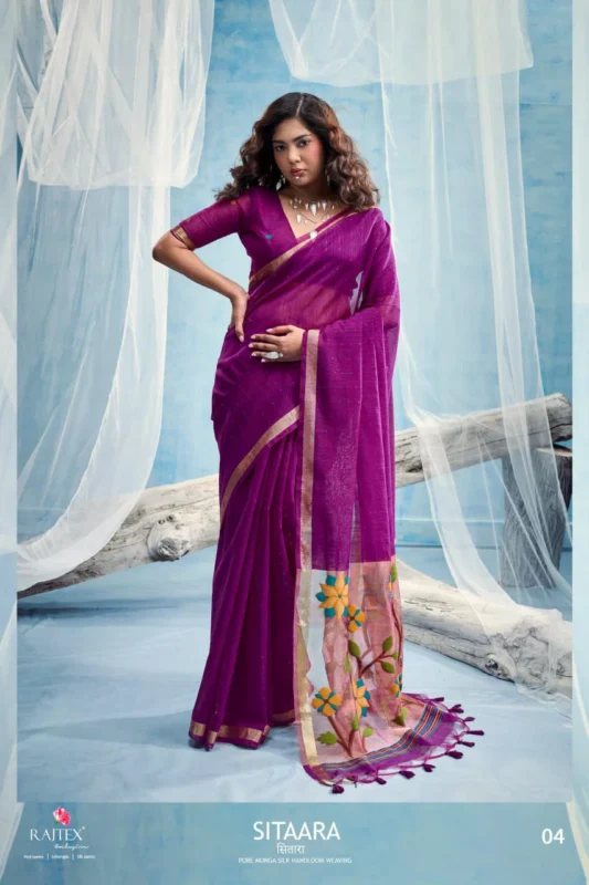 Launching Rajtex Sitaara Munga Silk Handloom Weaving Saree Wholesale 2026