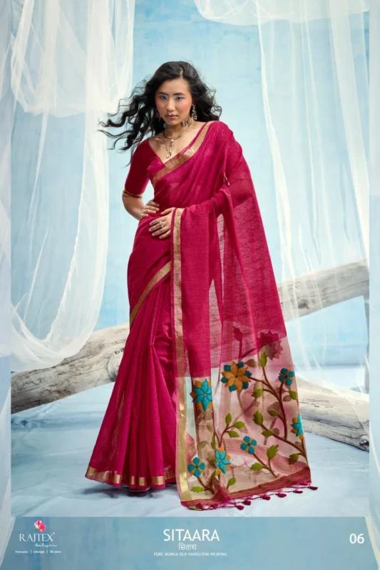 Launching Rajtex Sitaara Munga Silk Handloom Weaving Saree Wholesale 2026