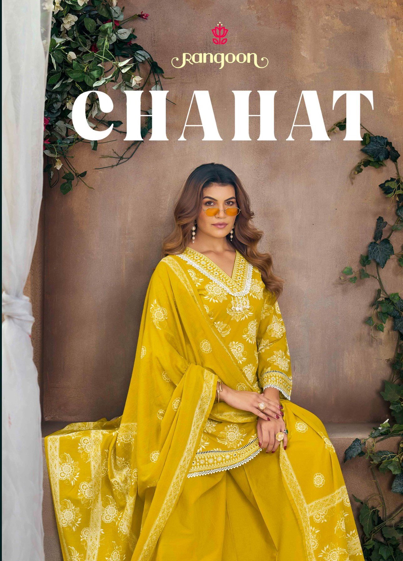 Rangoon Chahat Cotton Print Mirror Worked Kurti With Bottom Dupatta Wholesale