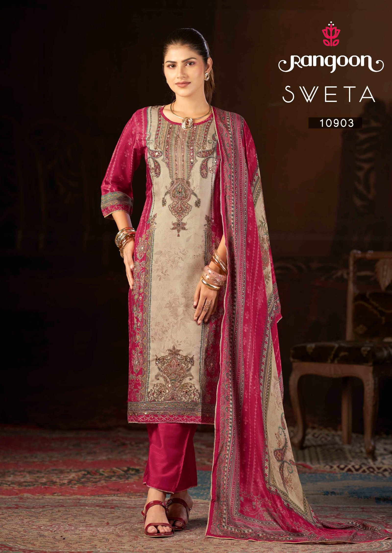 Latest Rangoon Sweta Muslim Digital Print Kurti With Bottom Dupatta Wholesale 2026