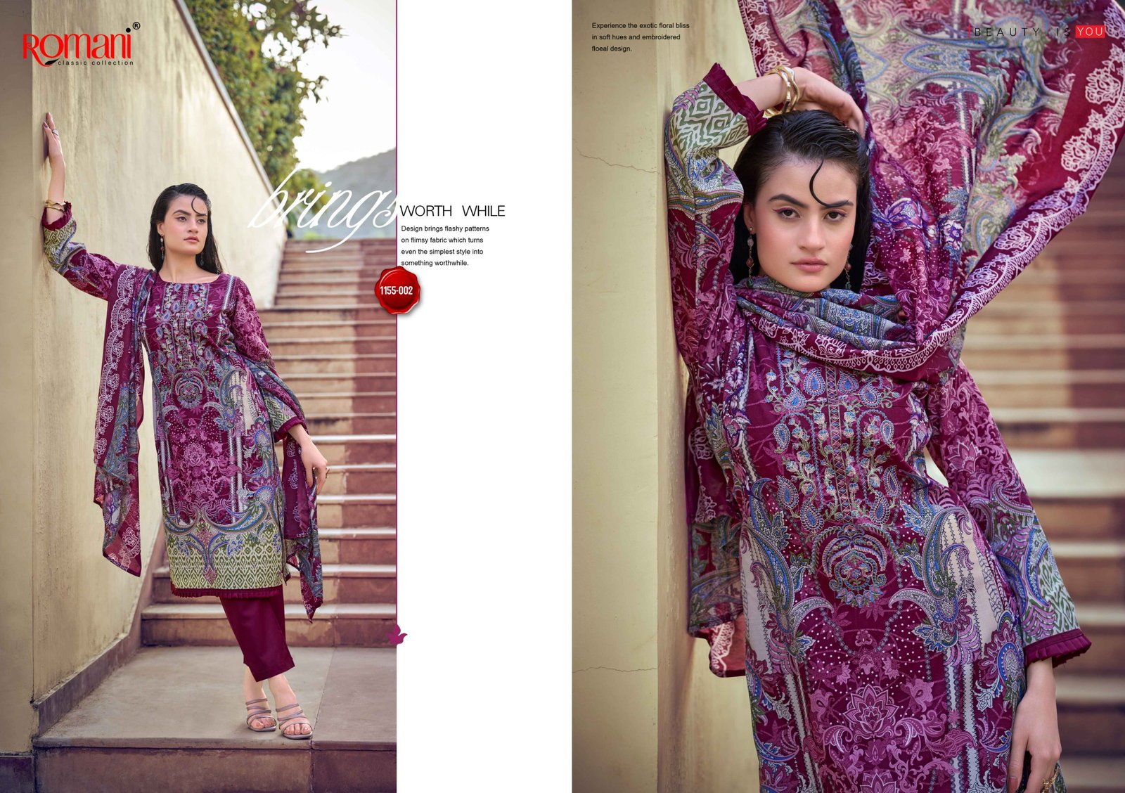 Romani Needle Wonder Vol 14 Cotton Embroidered Dress Material Wholesale