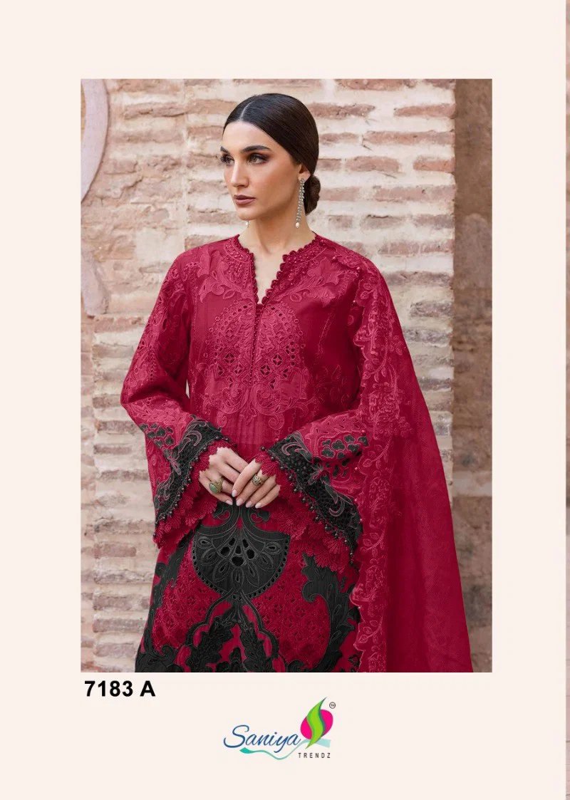 Saniya 7183 Cotton Embroidered Salwar Kameez Collection Wholesale