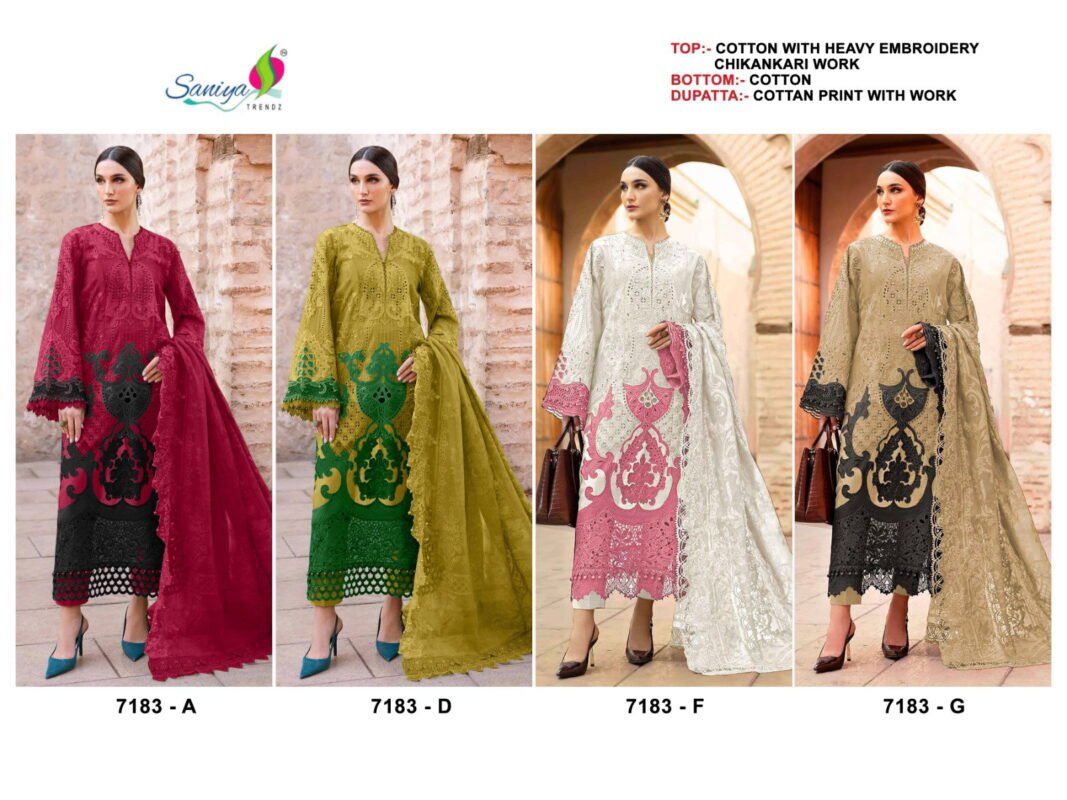 Launching Saniya 7183 Cotton Embroidered Salwar Kameez Collection Wholesale 2026