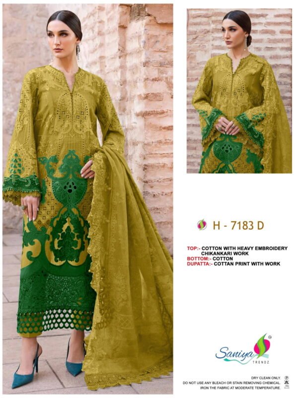 Launching Saniya 7183 Cotton Embroidered Salwar Kameez Collection Wholesale 2026