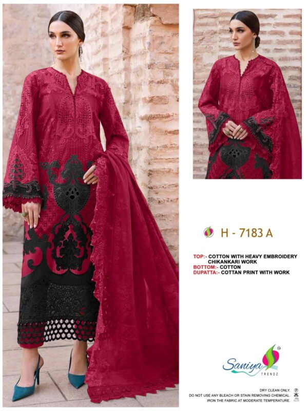 Launching Saniya 7183 Cotton Embroidered Salwar Kameez Collection Wholesale 2026