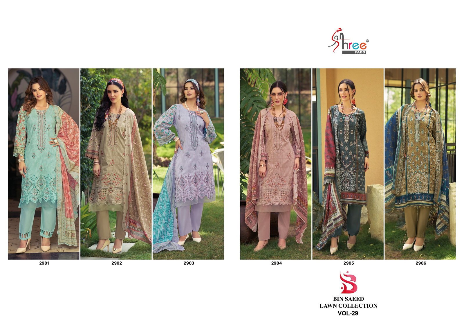 Shree Bin Saeed Lawn Collection Vol 29 Cotton Embroidered Pakistani Suit Wholesale