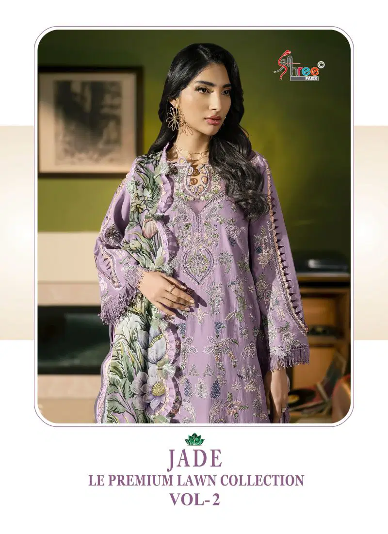 Shree Jade Le Premium Lawn Collection Vol 2 Chiffon Dupatta Cotton Salwae Kameez Wholesale