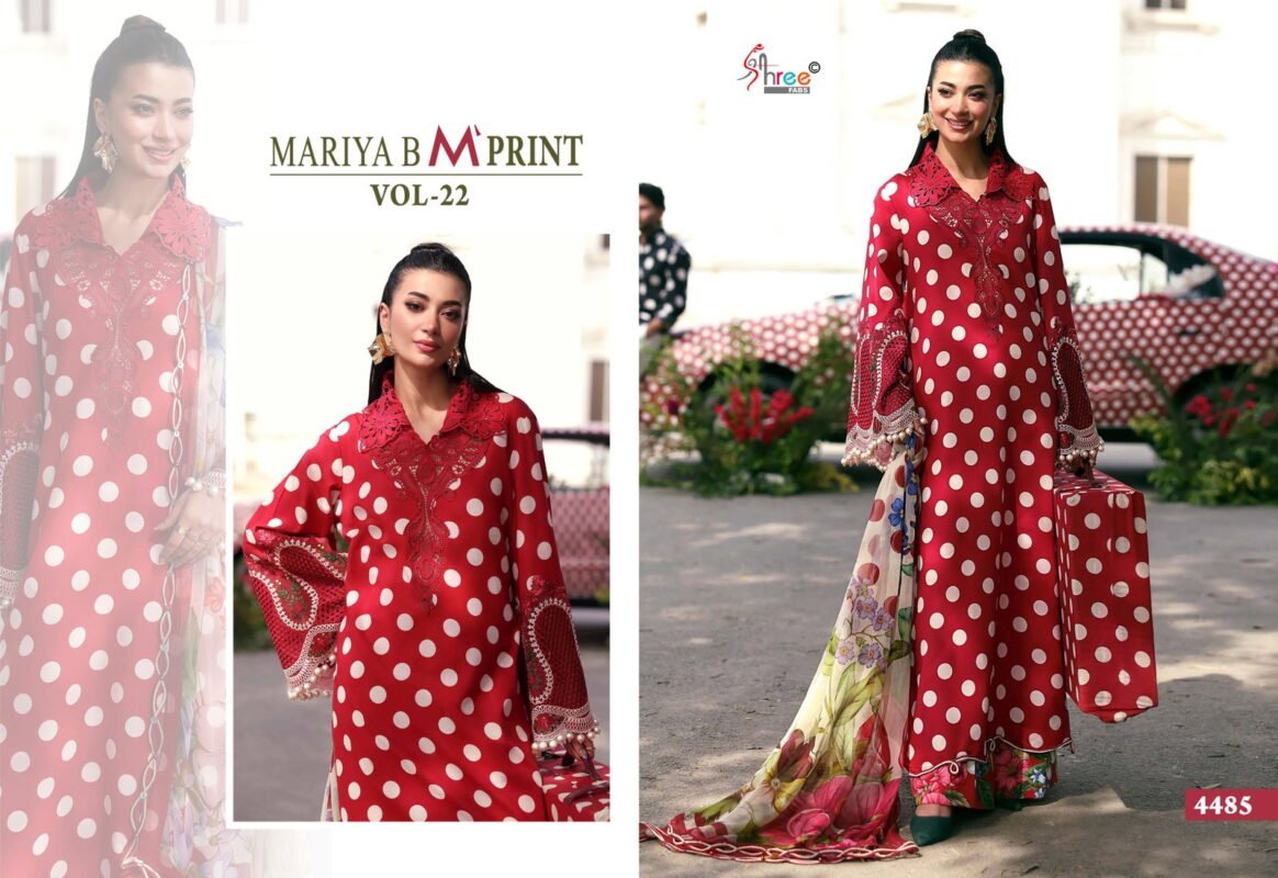 Beautiful Shree Maria B M Print Vol 22 Chiffon Dupatta Salwar Suit Collection Wholesale 2026
