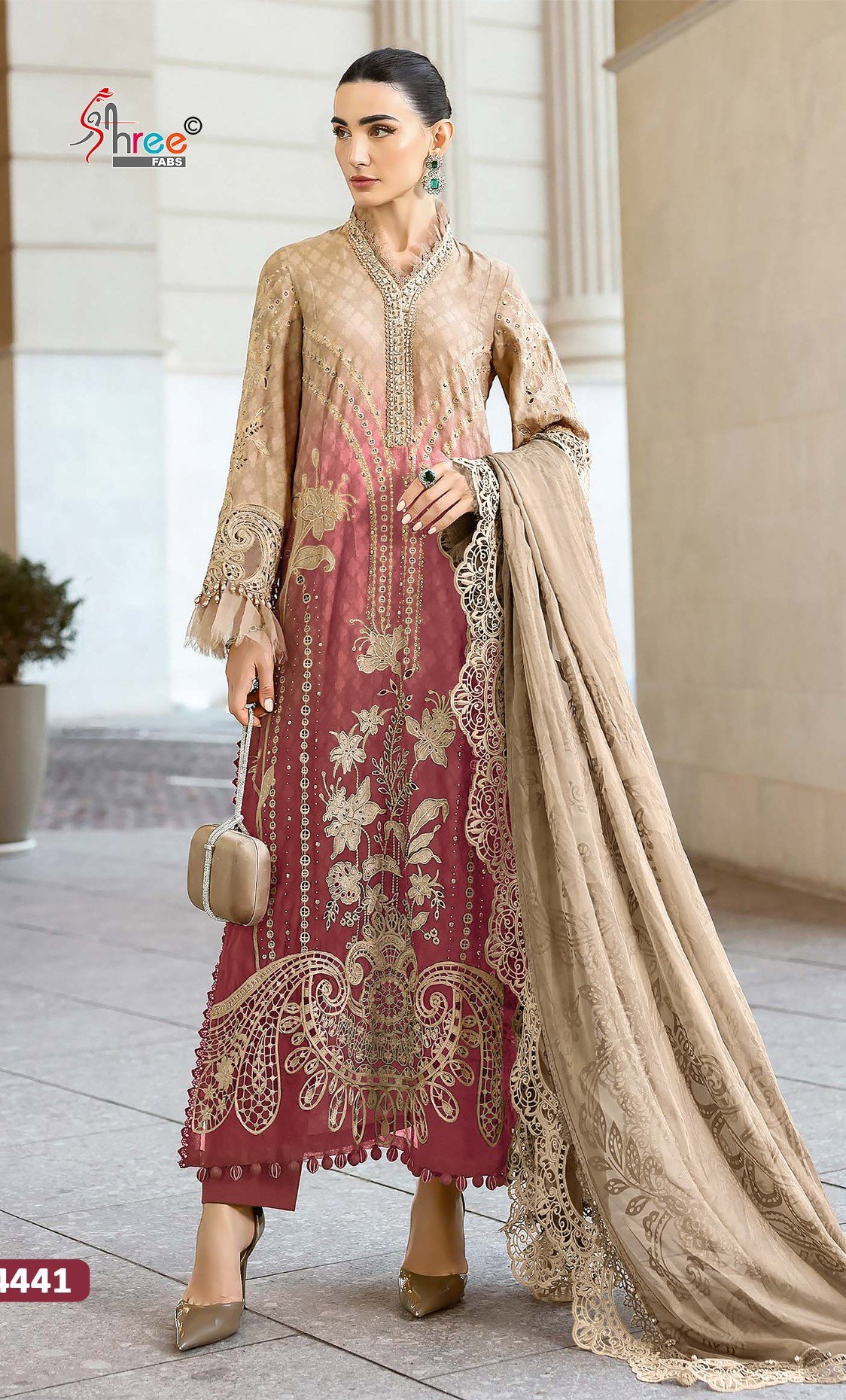 Shree Mariya B Premium Embroidered Vol 2 Cotton Dupatta Pakistani Salwar Suit Wholesale