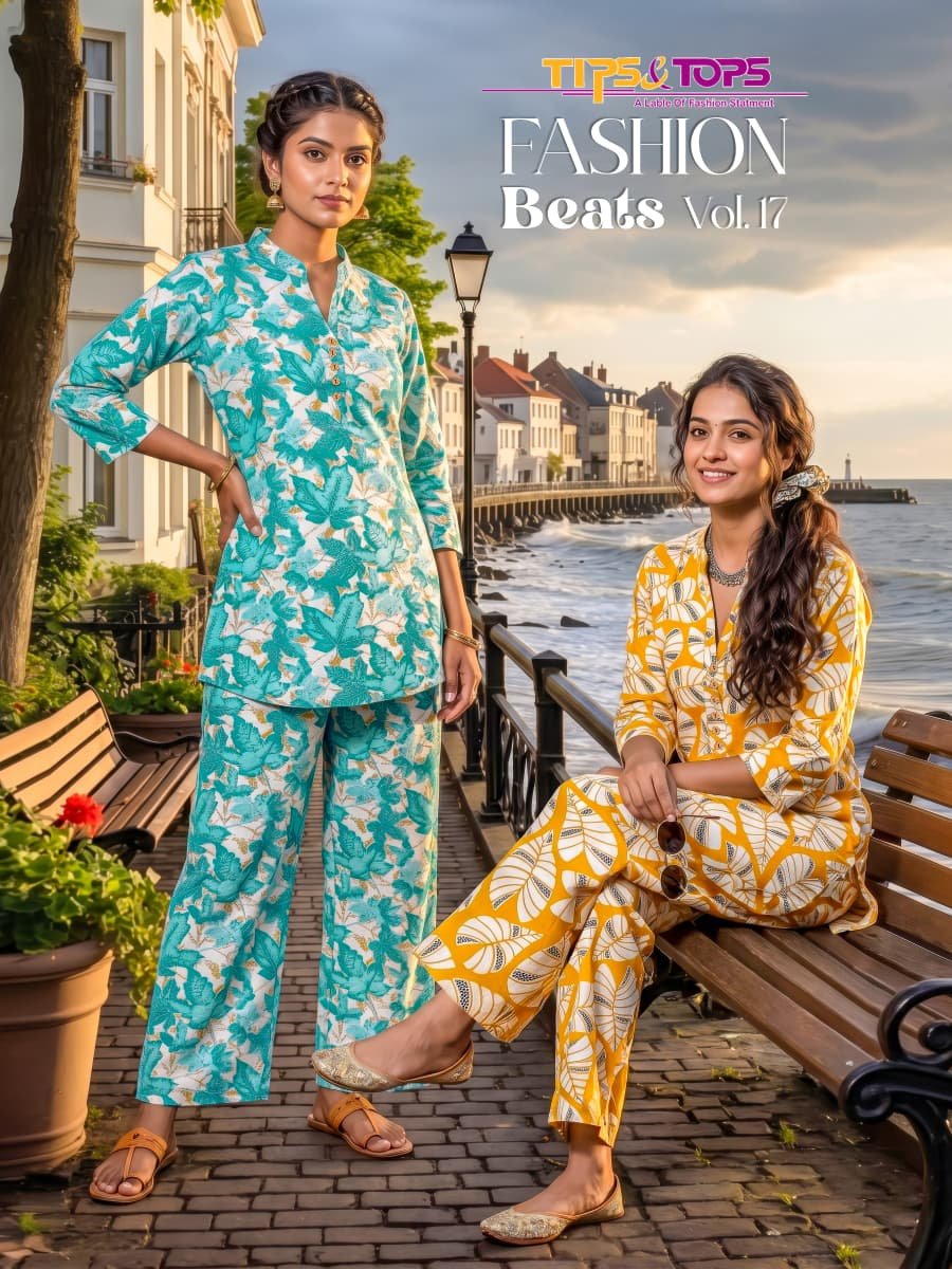 Tips And Tops Fashion Beats Vol 17 Rayon Printed Kurti With Bottom Wholesale