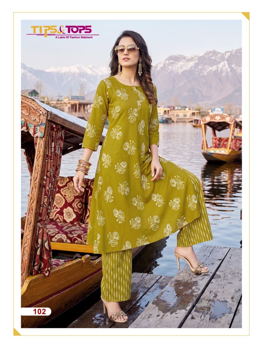 Beautiful Tips And Tops Mannat Rayon Printed Kurti With Bottom Wholesale 2026