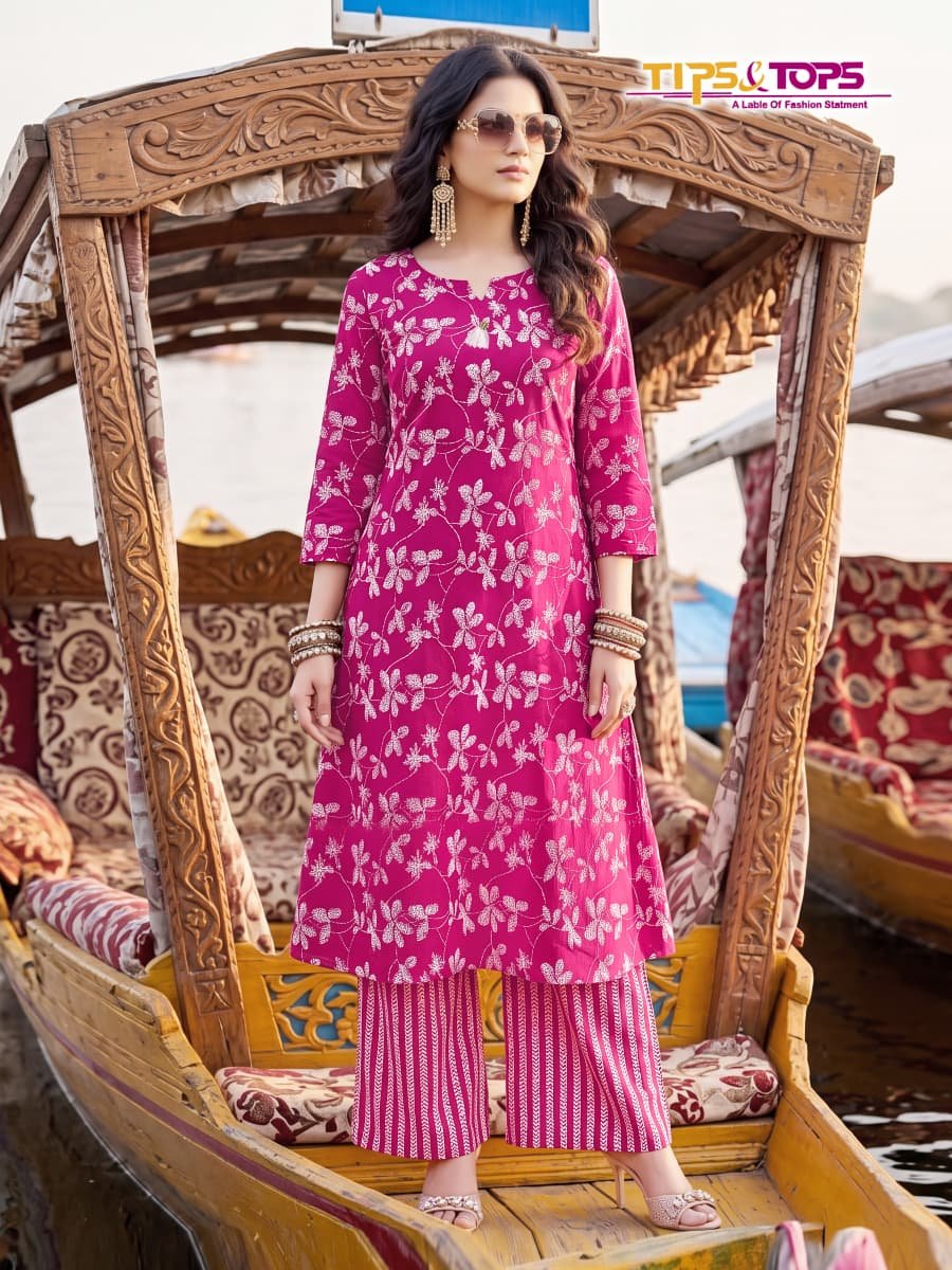 Beautiful Tips And Tops Mannat Rayon Printed Kurti With Bottom Wholesale 2026