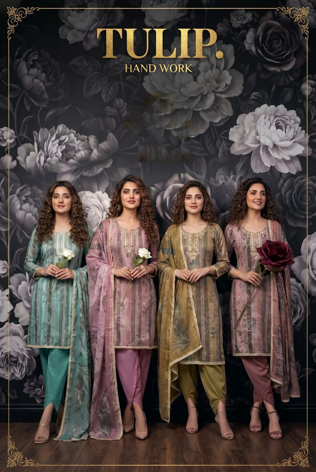 Tulip 14 A To D Cotton Lilan Simmar Printed Kurti With Bottom Dupatta Wholesale