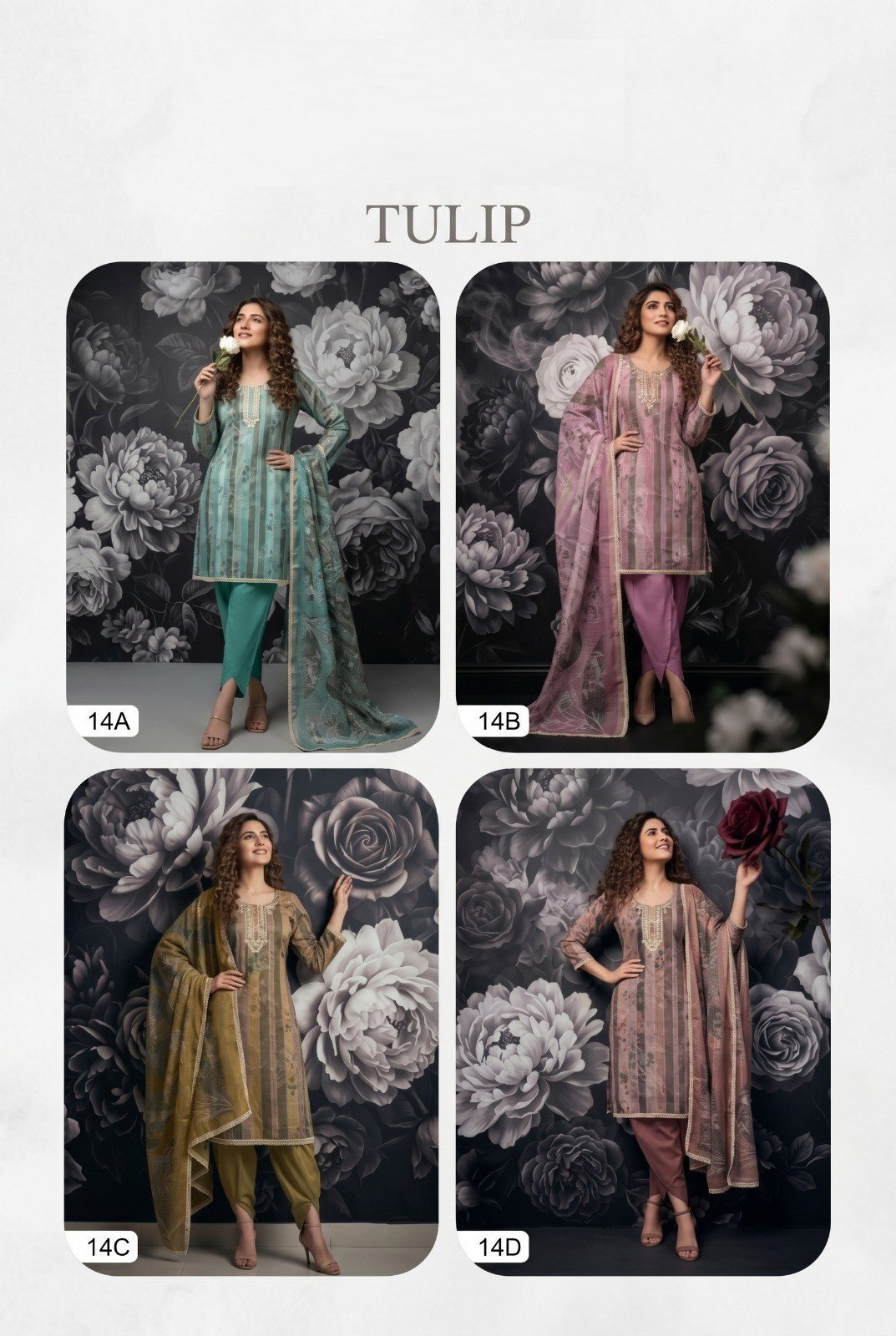 Launching Tulip 14 A To D Cotton Lilan Simmar Printed Kurti With Bottom Dupatta Wholesale 2026