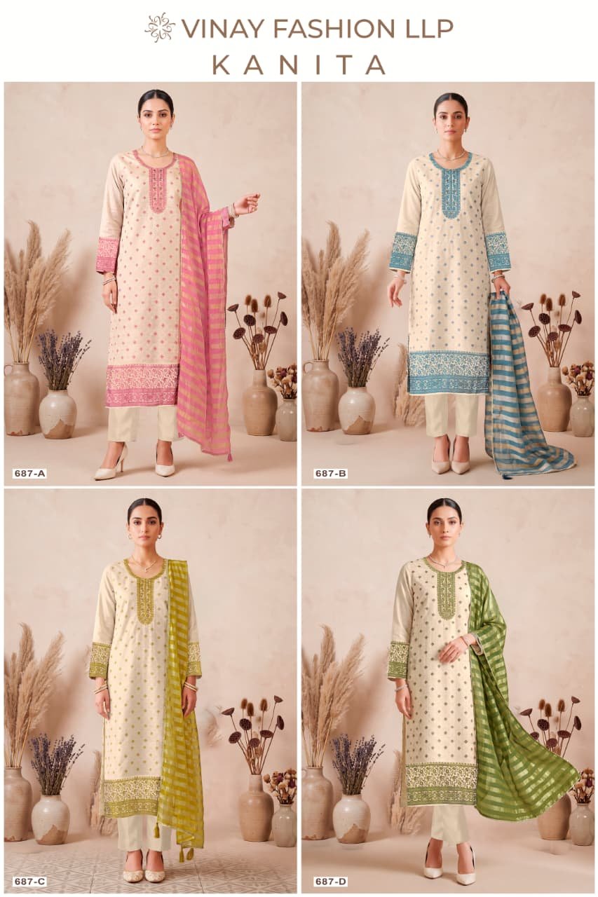 Buy Vinay Kuleesh Kanita Viscose Kanjivaram Silk Salwar Kameez Wholesale 2026