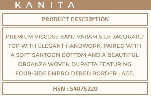 Buy Vinay Kuleesh Kanita Viscose Kanjivaram Silk Salwar Kameez Wholesale 2026