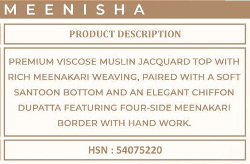 Vinay Kuleesh Meenisha Viscose Muslin Meenakari Worked Salwar Kameez Wholesale