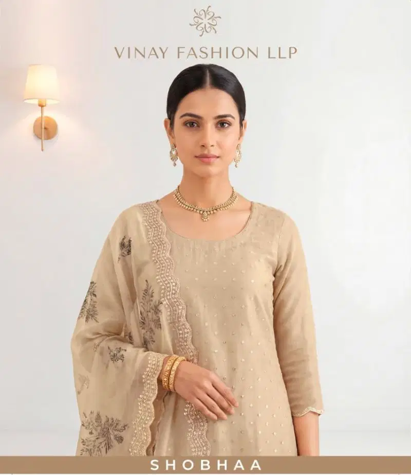 Vinay Kuleesh Shobhaa Royal Crinkle With Zarkhan Work Salwar Kameez Collection Wholesale
