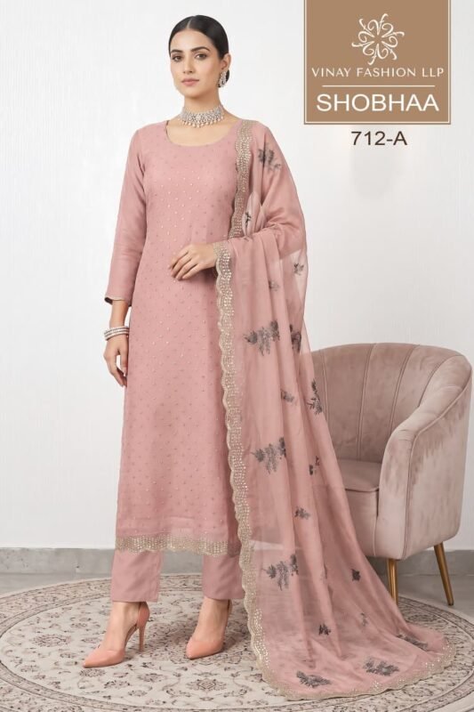 Stylish Vinay Kuleesh Shobhaa Royal Crinkle With Zarkhan Work Salwar Kameez Collection Wholesale 2026