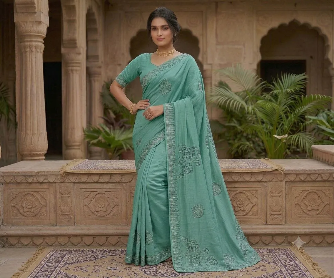 RRD 1010 Georgette Diamond Work Daily & Festival Wear Saree