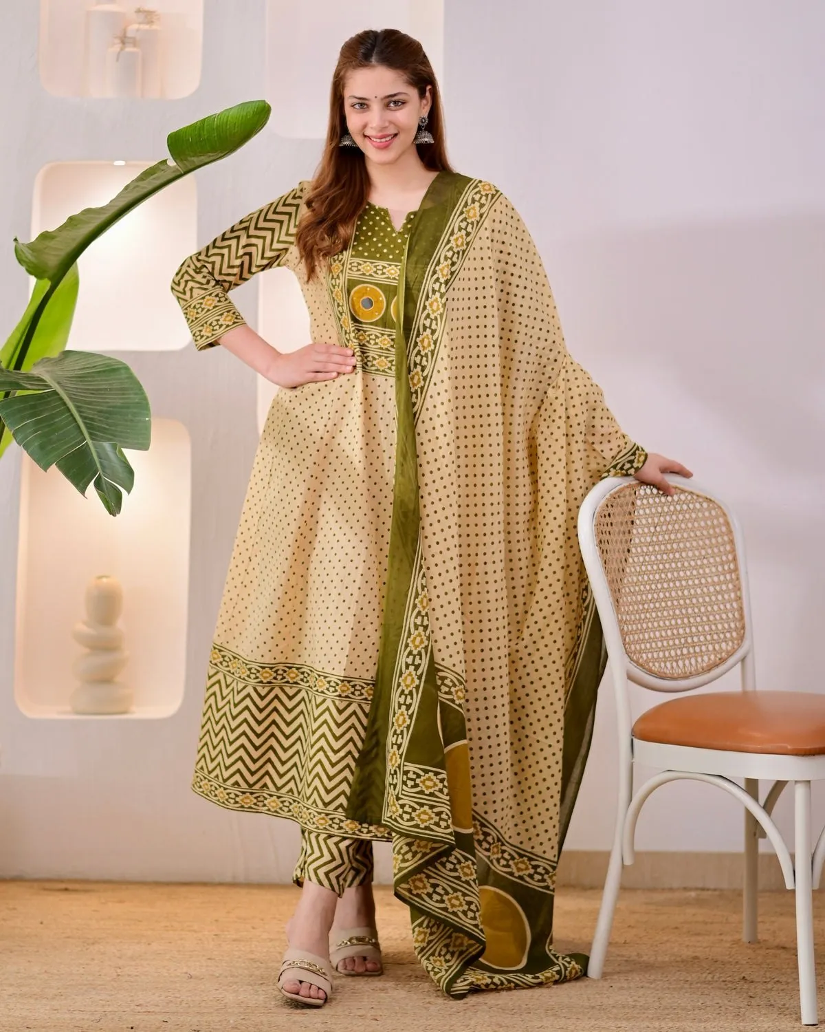 ATQ Coco Mehndi Jaipuri Cotton Printed Rakhi Special Gown Collection