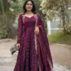 Kiara Georgette Embroidery Work Festival Anarkali Gown Pant With Dupatta Set